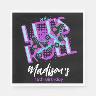 Serviette En Papier Roller Skates Sweet 16 Thème Anniversaire