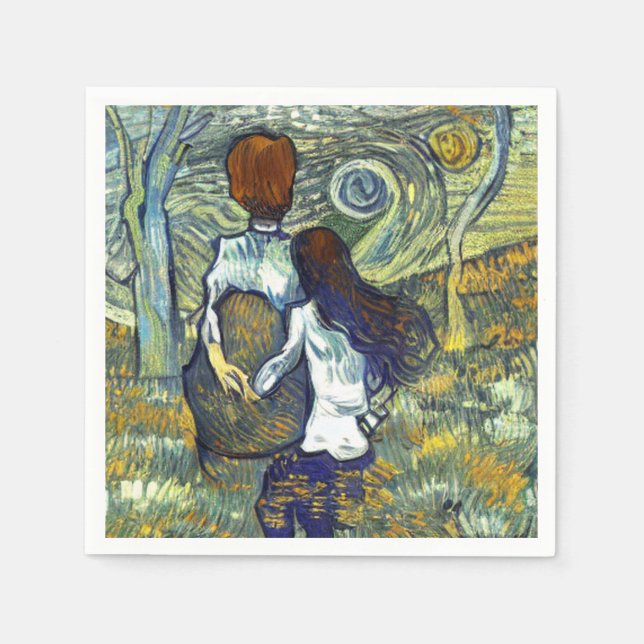 SERVIETTE EN PAPIER ROMANCE (Devant)