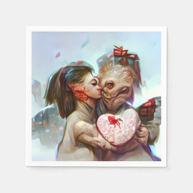 Serviette En Papier Romance Alien lunatique (Devant)