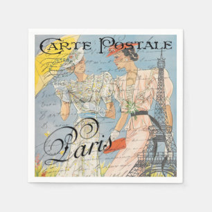 Serviette En Papier Romance de la Tour Eiffel, Rêves Parisiens Vintage