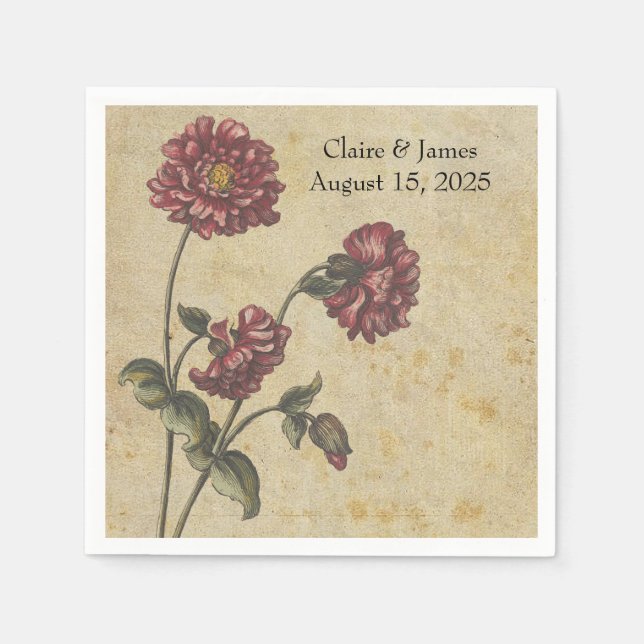 Serviette En Papier Romance gothique Papier Mariage Napkin - Dark & El (Devant)