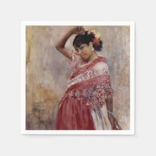 Serviette En Papier Romani Gypsy Woman Dancing (par Albert Edelfeel)