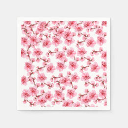 Serviette En Papier Romantic pink Cherry blosson