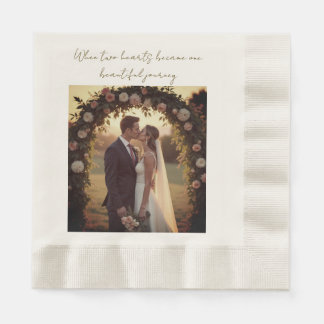Serviette En Papier Romantic Wedding Photo Keepsake Paper Napkin