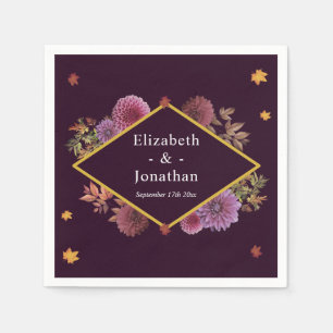 Serviette En Papier Romantique Automne Dahlia Mariage