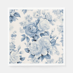 Serviette En Papier Romantique Chic Antique Dusty Blue Roses