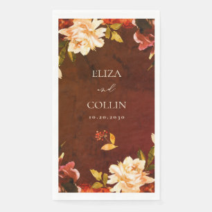 Serviette En Papier Romantique Creamtic Fall Floral Mariage