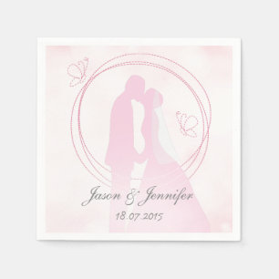 Serviette En Papier Romantique Dreamtic Mariage rose Couple