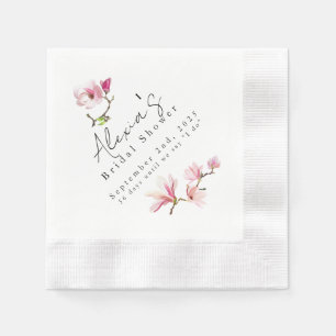 Serviette En Papier Romantique Floral Magnolia Fête des mariées Napkin