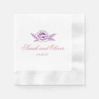 Serviette En Papier Romantique Purpl Pur Mariage Floral