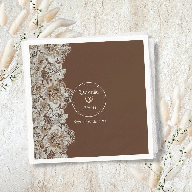 Serviette En Papier Romantique rustique pays occidental cuir et dentel (Créateur téléchargé)