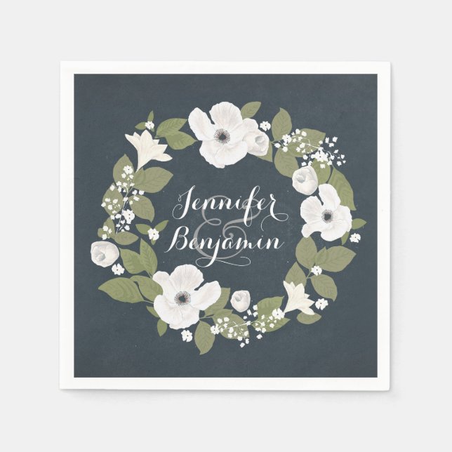 Serviette En Papier Romantique vintage de couronnes mariages (Devant)