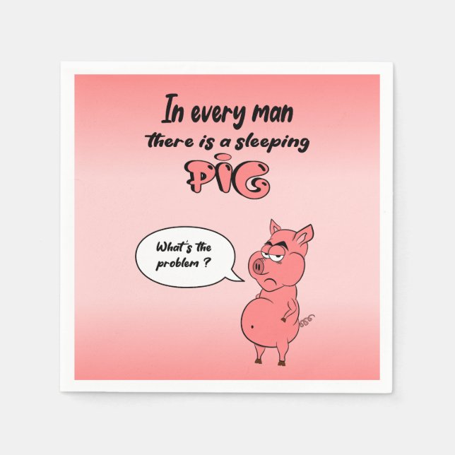 Serviette En Papier Ronchon le cochon (Devant)