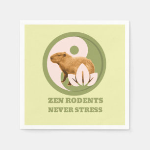 Serviette En Papier Rongeurs Zen N'Ont Jamais De Stress Humour Capybar