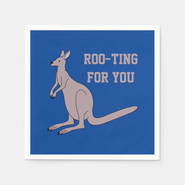 Serviette En Papier Roo-ting pour vous mignon Aussie Funny Kangaroo Pu (Devant)