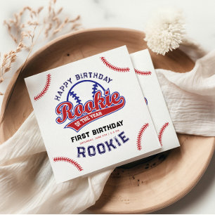 Serviette En Papier rookie de baseball de l'année 1er anniversaire