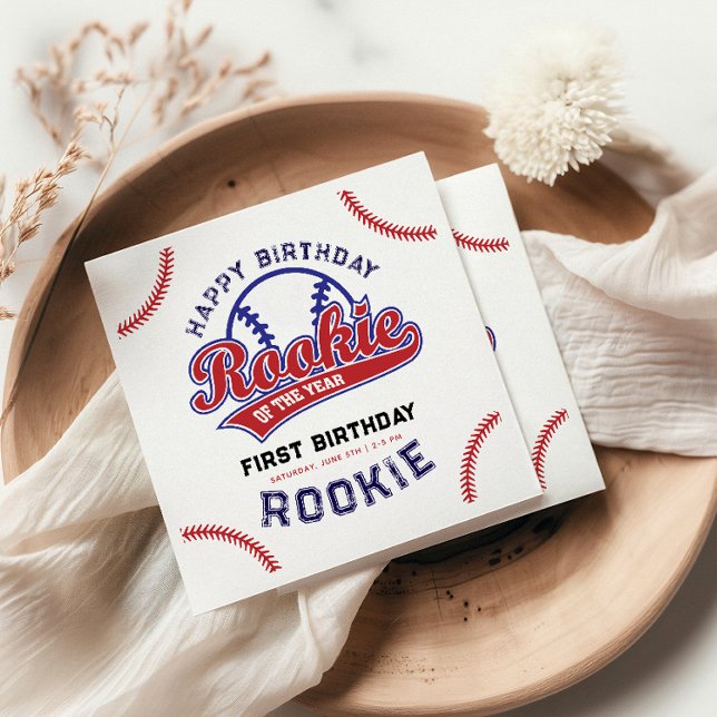Serviette En Papier rookie de baseball de l'année 1er anniversaire (Créateur téléchargé)