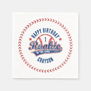 Serviette En Papier Rookie de baseball de l'année 1er fête d'anniversa
