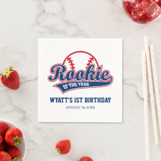 Serviette En Papier Rookie de l'année 1er Anniversaire Baseball