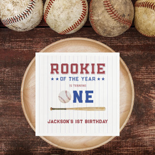 Serviette En Papier Rookie de l'année 1er Anniversaire Baseball