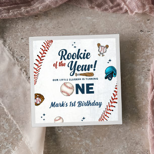 Serviette En Papier Rookie de l'année 1er anniversaire de baseball ser