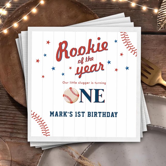 Serviette En Papier Rookie de l'année Baseball 1er anniversaire (Créateur téléchargé)