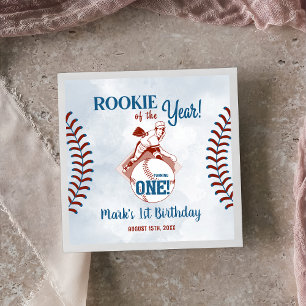 Serviette En Papier Rookie de l'année Baseball 1er anniversaire fête