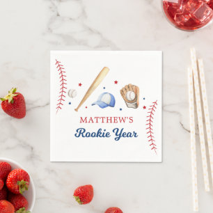 Serviette En Papier Rookie de l'année Baseball premier anniversaire