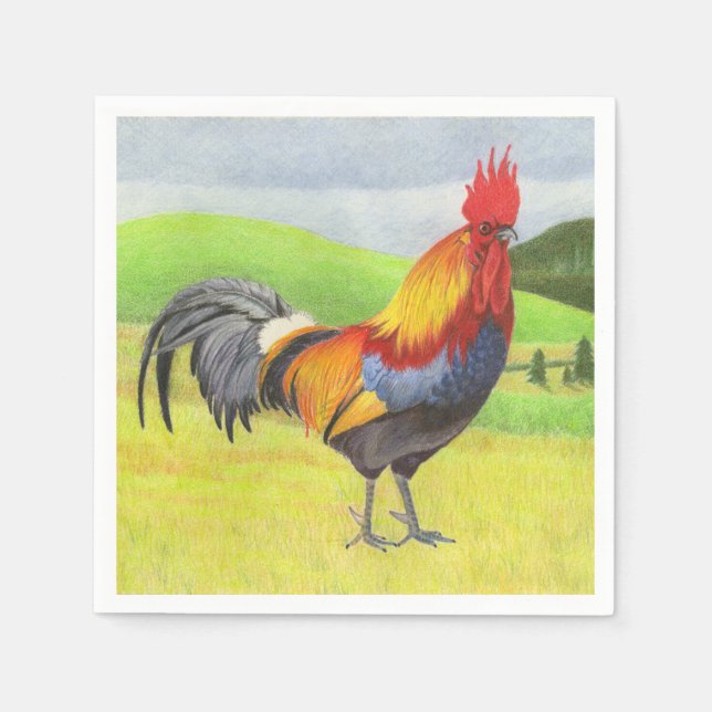 Serviette En Papier Rooster (Devant)