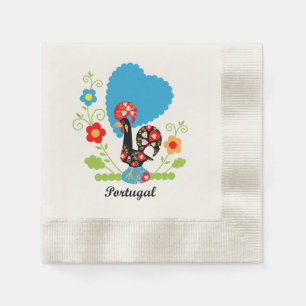 Serviette En Papier Rooster portugais de la chance
