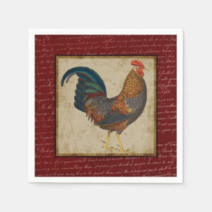 Serviette En Papier Rooster rouge