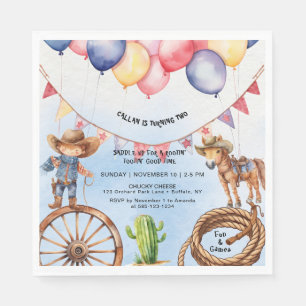 Serviette En Papier Rootin' Tootin' Bonne heure Anniversaire