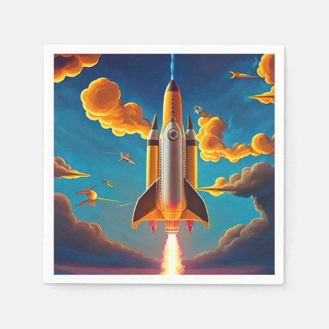 Serviette En Papier Roquette au coucher du soleil (Devant)