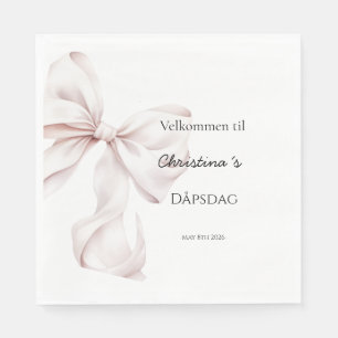 Serviette En Papier Rosa nœud Serviettes de baptême