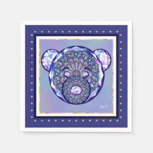 Serviette En Papier Rosace bleu ou rouge pour bébé&enfant