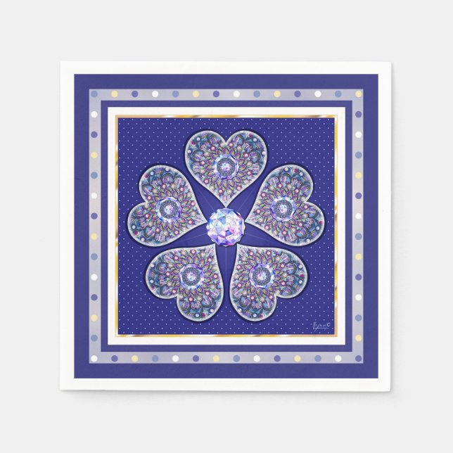 Serviette En Papier Rosace bleu ou rouge pour bébé&enfant (Devant)