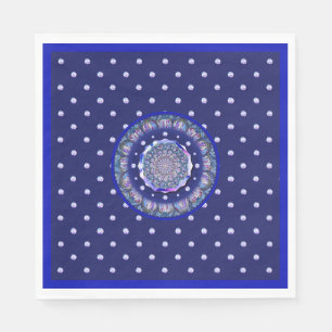 Serviette En Papier Rosace bleue