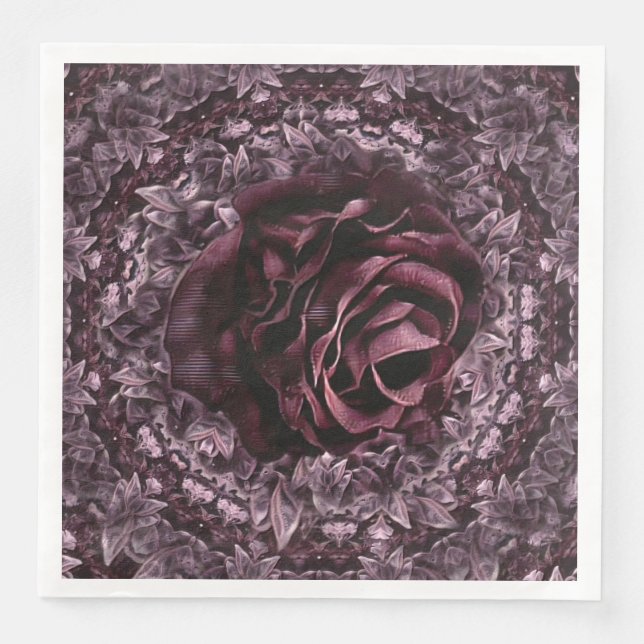 Serviette En Papier Rosace Mandala  (Devant)