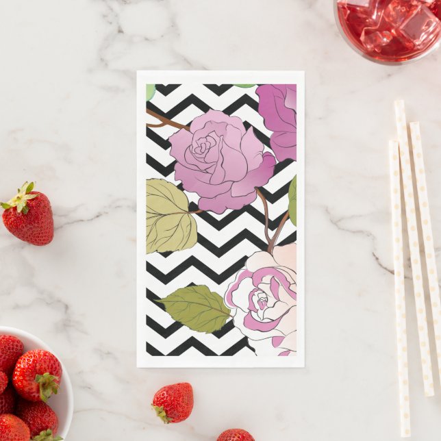 Serviette En Papier Rose 27 (En situation)