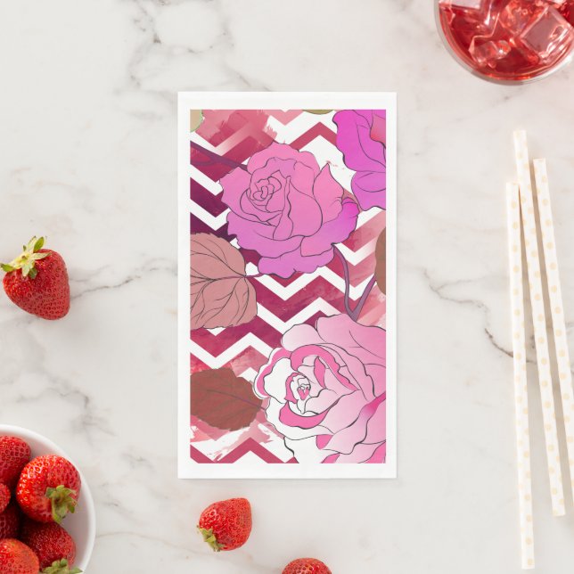 Serviette En Papier Rose 33 (En situation)