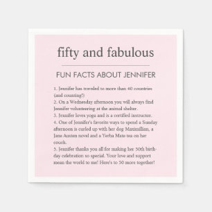 Serviette En Papier Rose 50 et fabuleux Anniversaire Fun Facts