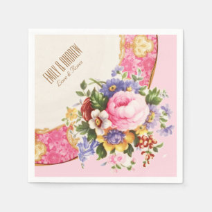 Serviette En Papier Rose anglais victorien Garden Party Napkins