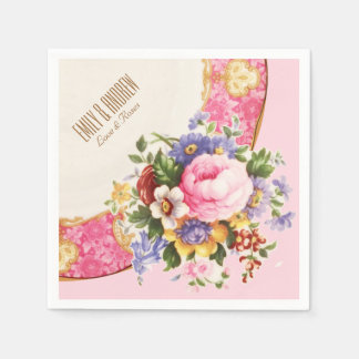 Serviette En Papier Rose anglais victorien Garden Party Napkins