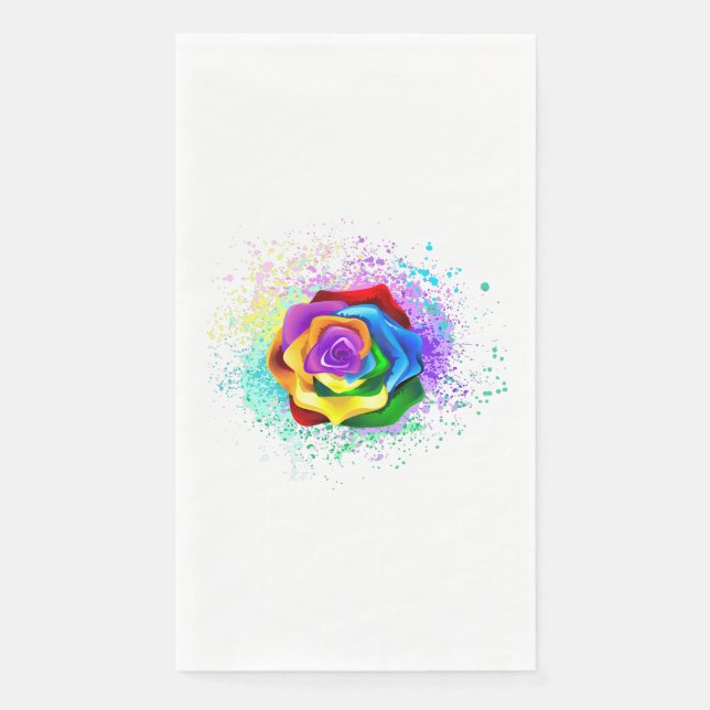 Serviette En Papier Rose arc-en-ciel coloré (Devant)