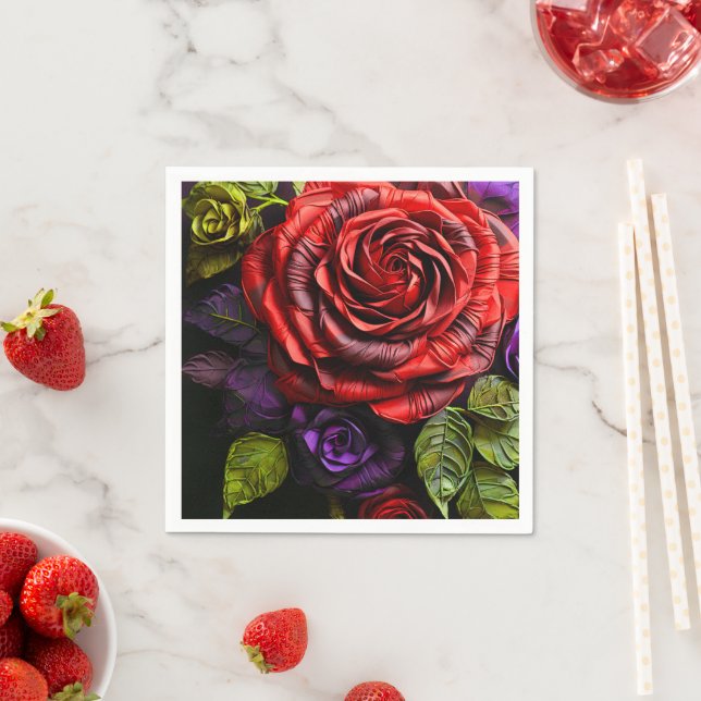 Serviette En Papier Rose Artsy (En situation)