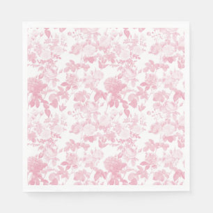 Serviette En Papier Rose blanc rose Chinoiserie Motif