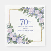 Rose Blanche Fleur Bleue Florale Personnalisée Fêt