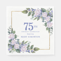 Rose Blanche Fleur Bleue Florale Personnalisée Fêt