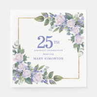 Rose Blanche Fleur Bleue Florale Personnalisée Fêt