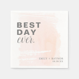 Serviette En Papier Rose Blush Meilleur Jour Chaque Mariage